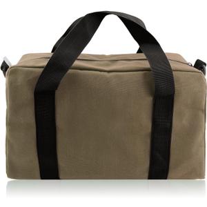 Small Tool Bag,Close Top Wide Mouth Tool Organizer Bag,Large Capacity Tool Bags for Men,Canvas Tool Storage Bag for Storage Handbag for Screwdrivers,Wrench,Pliers Hand Tools (Khaki, 14 Inch)