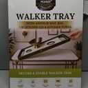 Walker Tray for Folding Walker with Cup Holders, Non-Slip Mat & Bag - Adjustable Universal Plastic Food Table for Seniors - Detachable Guardian Accessories - Removable Walker Trays for rolling walker