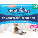 Hartz Comfitables Disposable Male Dog Wraps with Stretchy Waistband, Extra Small 46 Count