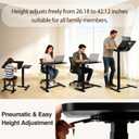 Adjustable Overbed Table with Wheels, Rolling Laptop Table for Bed & Sofa, 26.18"-42.12"