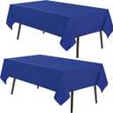 MYSKY HOME 2Pack Royal Blue Tablecloth 60x84 Inch Rectangle Table Cloth for 4 Feet Table- Wrinkle Resistant Washable Polyester Table Cover for Dining Party and Camping