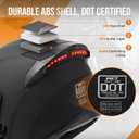OUMURS DOT Modular Motorcycle Full Face Helmet Flip-Up Dual Visor, Lightweight & DOT Approved, Matte Black (Black) XL