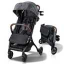 Lightweight Baby & Toddler Stroller, Ultra Compact, Airplane-Friendly Travel Stroller, One-Handed Fold, Near Flat Recline, X-L Canopy & Parent Cup Holder -LinQ (v2 Shadow Grey)