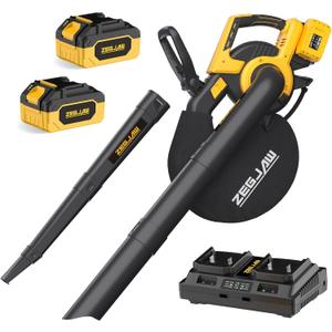 Cordless Leaf Blower & Vacuum, 3-in-1 Leaf Vacuum Mulcher with Bag, 40V 330CFM Battery Leaf Blower with 2x4.0Ah Battery & Charger for Lawn Care, 5-Speeds Variable Control