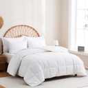 Wool Comforter Dvet Insert Twin Size for All Season, Luxurious Organic Wool Fill Duvet, Breathable Washable Comforter, 100% Noiseless Waffle Cotton Shell(White)