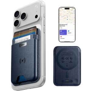 ESR Geo for MagSafe Wallet with Full Find My Functionality, RFID Blocking, 5 Cards Holder for Phone Case, Strong Magnetic Wallet for iPhone 17e/17/16/15/14/13/12 Series, Not for Mini, Dark Blue