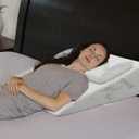 InteVision Foam Bed Wedge Pillow (26" x 25" x 7.5") and Headrest Set, 2" Memory Foam Top - Helps Relief from Acid Reflux, Post Surgery, Snoring