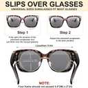 Polarized Fit Over Glasses Sunglasses for Women, 2 Pack Lightweight OTG Sunglasses UV400 Protection for Driving Outdoor