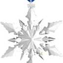 2025 Annual Christmas Ornaments Crystal Snowflake Star - Christmas Tree Ornaments Pendant Crystal Sun Catcher Home Hanging Decor (White)