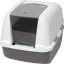 Catit Airsift Jumbo Hooded Litter Pan, Warm Gray/White - Privacy and Easy Access for Cleaning - Ideal for Larger or Multiple Cat Households
