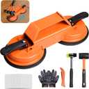 Floor Gap Fixer Tool Kit for Laminate & Vinyl Plank Floors, Heavy Duty Floor Suction Cup Tool for Gaps with Rubber Hammer, Adhesive Pads & Scraper, Laminate Floor Repair Kit for Floating Floors