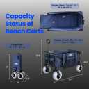 Beach Wagon for Sand with Big All-Terrain 9*4" Balloon Wheels, 200L Large Capacity 330lbs Heavy Duty Beach Carts, Collapsible Utility Wagon with Extended Tailgate for Beach Camping Outdoors
