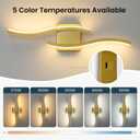 WOSHITU Gold LED Bathroom Vanity Lights: 23.6 Inch 24W Bathroom Lighting Fixtures Over Mirror 5CCT Dimmable 2700-5000K Vanity Lights Modern Bath Sconces Wall Light for Mirror Bedroom Living Room