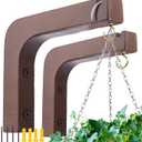 2 Pack Wooden Wall Hooks for Hanging Plants,Lanterns,Flower Bracket,Wind Chimes,Bird Feeders,Macrame Plant Hangers,5.9 inch Wooden Plant Hangers for Indoor Outdoor, Walnut Color