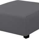 Easy-Going Stretch Square Ottoman Cover 40x40x15 inch Folding Storage Stool Furniture Protector Soft Rectangle slipcover with Elastic Bottom Grey