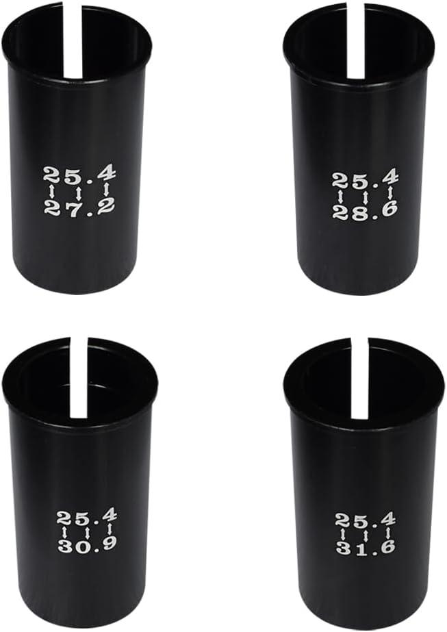 Set of 4 Sizes Bike Seat Post Adapter Shim Seat Post Adapter Bicycle Seat Tube Conversion Sleeve 25.4mm to 27.2/28.6/30.9/31.6mm 60mm Length Aluminum Alloy for Road Mountain Bike MTB
