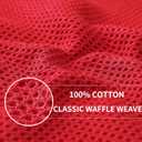Homaxy 100% Cotton Waffle Weave Kitchen Dish Towels, Ultra Soft Absorbent Quick Drying Cleaning Towel, 13 x 28 Inches, 4-Pack, Red