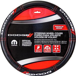 Plasticolor 006694R01 Dodge // Deluxe High Contrast Stitching Premium Steering Wheel Cover for Cars, Trucks & SUV