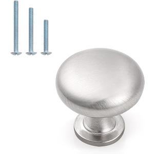 Probrico 25 Pack Cabinet Knobs Hardware,Furniture Round Knobs in Brushed Nickel Finish,1-3/16 inch(29.5mm) Diameter Kitchen Pull Knobs