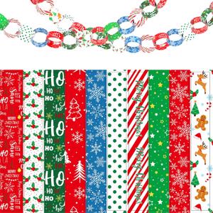Morcheiong 600Pcs Paper Chains Merry Christmas Craft Paper Strips for Classroom Home Party Decoration Supplies