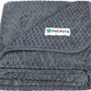 PetAmi Waterproof Dog Blanket, Leakproof XL Pet Blanket for Large Dogs, Furniture Sofa Couch Cover Protector, Fleece Cat Throw for Bed Crate Kennel, Reversible Washable Soft Plush, Twin 60x80 Gray