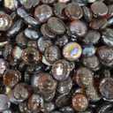 20 Pounds Firepit Glass, 3/4 Inch Glass Beads, Rocks for Fire Pit Table, Fireplace and Fire Bowl, Round FirePit Beads, Amber