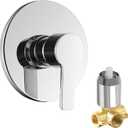 Shower Valve Handle Bathroom Shower Mixer Valve Kit, Wall Mount Rough-in Tub Shower Control Valves Round 1 Way Single Function, Female Thread, Polished Chrome