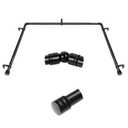 HOTOZON 1 Inch Splicing Bay Window Curtain Rods, 32-86 Inch Center Rod for window (24 to 82 Inch), 32-58 Inch Side Rods for windows (16-54 Inch), Black, End Cap Finials