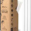 Biodegradable Jumbo Smoothie Straws, Bamboo Fiber Boba Straws - 50 PCS, Extra Wide, 100% Compostable, Plastic-Free, Eco-Friendly Large Wide-Mouthed Straw - 8.25" Long Bamboo Disposable Straw