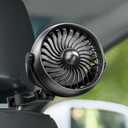 Portable Car Fan for Baby, Battery Operated Vehicle Cooling Fans, 4 Speeds, Clip on Electric Automobile Fan for Rear&Back Seat, Rechargeable USB Fan, Low Noise, Easy to Installation, 360 Rotation
