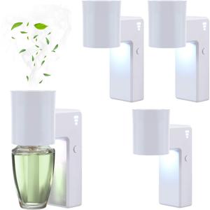 ROSSEX 4 PCS Wall Fragrance Plug in with Night Light and Oil Diffuser Plug with Upgraded Fragrance Concentration Control, Compatible with Bath and Body Works WallFower for Home, White
