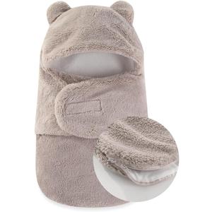 AiWMGL Baby Swaddle Boys Girls 3-6 Months Fleece Winter Warm Adjustable Newborn Swaddling Wrap Soft Blanket Sleeping Sacks Infant (Grey)