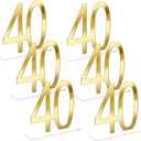 Threehoney Mirror Gold 40th Birthday Decorations for Men and Women Acrylic Anniversary Decorations Table Numbers Centerpieces for Birthday Party