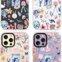 for iPhone 14 Pro Case, Ocean Self-Care Collage Pattern with Sea Creatures, Military-Grade Drop Protection, Aesthetic Soft Slim TPU Protective & Camera Protection for Women Girls (BlueSummerCut)