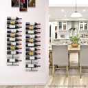 Sorbus Wall Mount Wine Rack – Holds 12 Bottles – Black Metal Wine Bottle Holder for Wall, Modern Wine Rack for Home Bar, Kitchen