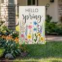 2 x CROWNED BEAUTY Spring Garden Flag Floral Wildflowers 1218 Inch Double Sided for Outside Small Seasonal Burlap Yard Flag CF1803-12 (Multi-New)