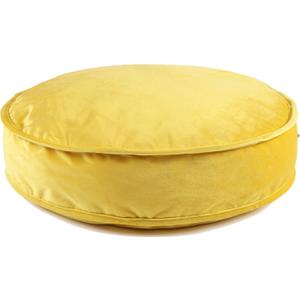 Velvet Floor Pillows Round Chair Cushion Couch Throw Pillow Soft Pouf Seat Mattress Bean Bag for Reading Nook Play Room (19.7",Yellow)