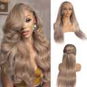 30Inch Long Straight Ash Blonde Lace Front Wigs Human Hair for Women, Light Ash Blonde Colored 13x6 HD Invisible Lace Front Wig Human Hair, Free Part Glueless Wigs, Pre Plucked Pre Cut