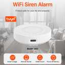 WiFi Smart Siren Alarm: 100db Sounder, App Control, Wireless Burglar Alarm, Compatible with Alexa