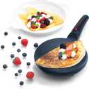 Gourmia 8 Crepe Maker  Nonstick Ceramic Electric Griddle for Crepes, Tortillas & Omelets, Automatic Batter Dipping, Compact & Lightweight, Quick Heat-Up, Includes Batter Plate, Easy Cleanup