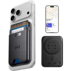 ESR Geo for MagSafe Wallet with Full Find My Functionality, RFID Blocking, 5 Cards Holder for Phone Case, Strong Magnetic Wallet for iPhone 17/16/15/14/13/12 Series, Not for 13/12 Mini, Black