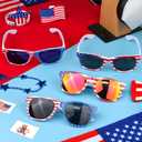 18 Pairs American Flag Sunglasses, 4th of July Accessories Parade Eyewear Patriotic Party Favor Supplies for Women Men Teens Kids Independence Day Memorial Day National Holiday Red White Blue Decor
