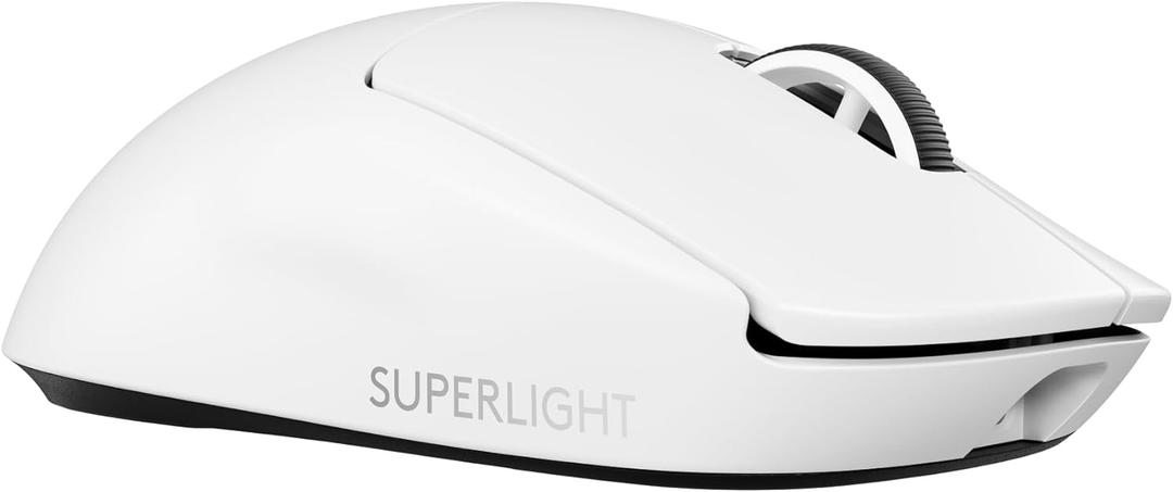 Logitech G PRO X SUPERLIGHT 2 Wireless Gaming Mouse, 60g Pro-Grade with 5 Programmable Buttons, 44k DPI Sensor, 8kHz Report Rate, USB-C Charging for PC/Mac - White