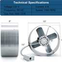 Criditpid 15" Gable Mount Vent Attic Fan, Exhaust Ventilation Fan with Adjustable Thermostat for Gable, Home, Shed, Garage, Portable Building, 3.4A, 1650CFM, 1075RPM, 2500 Sq.Ft Coverage Area.