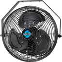 Tornado 12 Inch Outdoor Water-Resistant Wall Mounted Fan IPX4 Rated 3 Speed High Velocity Meatl Wall Fan For Commercial, Industrial, Residential, 6.6 FT Cord cETL Safety Listed, Black