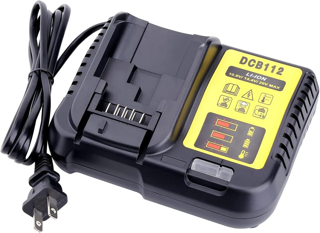 Biswaye DCB112 DCB115 20V Max Charger Charges All DCB201 DCB204 DCB606 DCB609 DCB207 DCB206 DCB203 DCB200 DCB120 DCB127 12V Max, 20V Max and 60V Max Li-Ion Cordless Tool Battery Packs