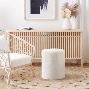 Get Set Style Modern Round Ottoman with Soft Padded Seat,Multifunctional Vanity Stool for Makeup, Upholstered Footrest Stool Ottoman Foot Stool for Living Room, Bedroom