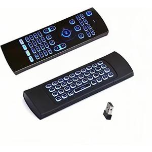 7 Color Backlit LED MX3 Pro Mini Keyboard Fly Remote Mouse,Android TV Remote Control,IR Learning Mini Wireless Keyboard for Android TV Box.HTPC.IPTV,Networked Set-top Box,Mini PC(Battery not Included)