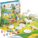 Fun Express DIY Wild Animal Sculpture Painting Kit, All in One Kids Craft Kit, Birthday and Everyday Gifts, Great for Creative Activity for Home and School