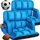 Extra Wide Stadium Seats with Back Support 2 Pack, New12-Grid Ergonomic 4.7" Thick Bleacher Chairs for All-Day Comfort, Portable Adjustable Stadium Chair for Sporting Events Blue